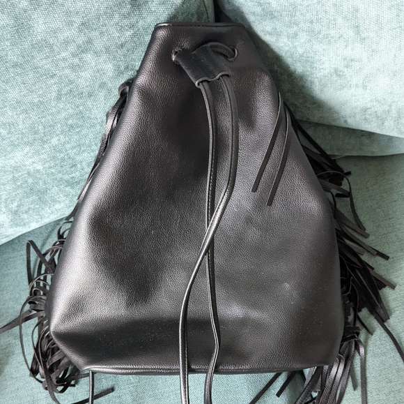 Victoria Secret Black Fringe Backpack - Picture 5 of 9